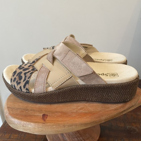 Spenco Women's‎ Comfort Orthotic Slide Sandals - Size 7 B, Beige Leopard Brown - Picture 7 of 9